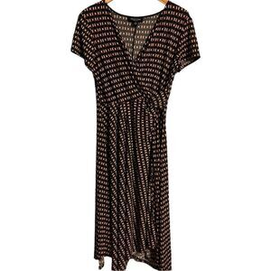 Wrap Dress by Perceptions Size Medium handkerchief hem (faux wrap)